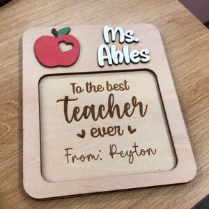 Wooden Announcement, Flower Announcement Sign, Teacher Name Sign, Photo Sign